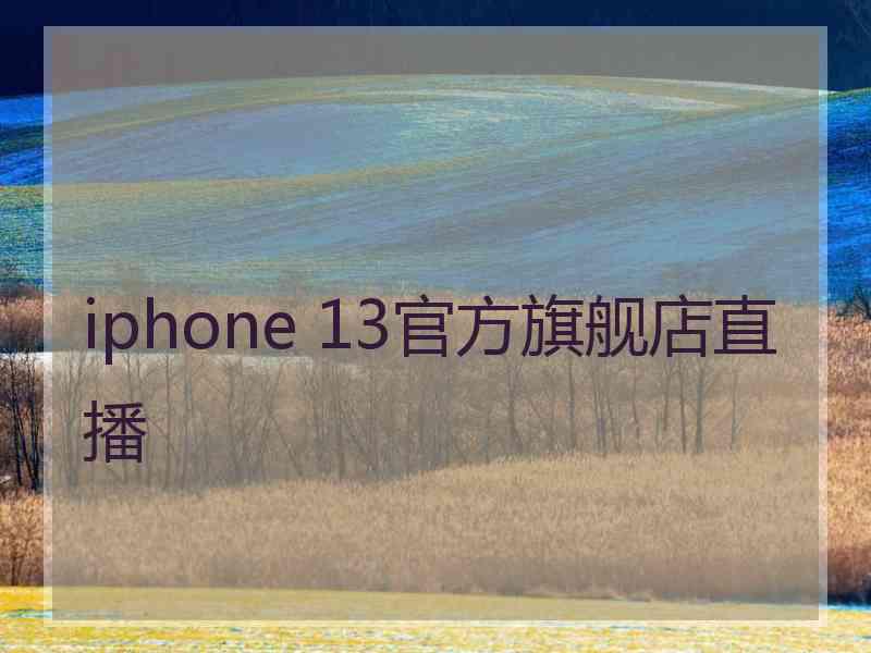 iphone 13官方旗舰店直播