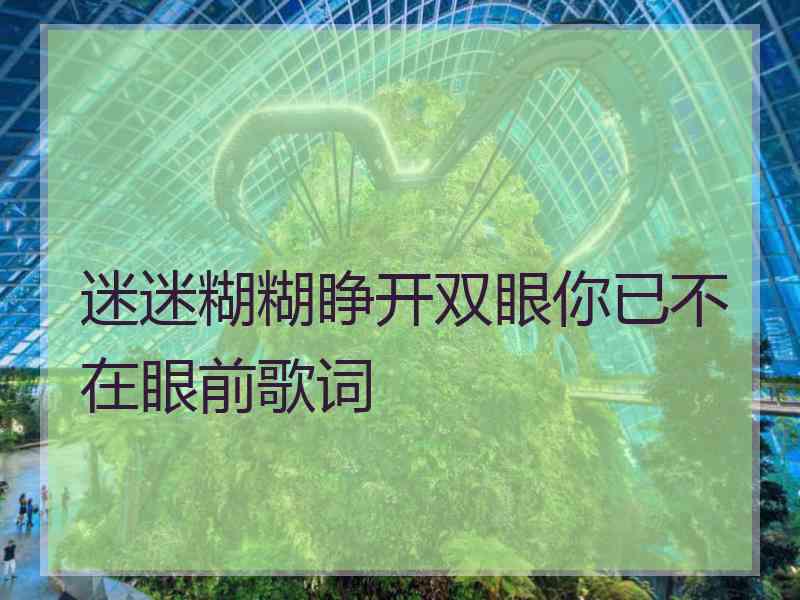 迷迷糊糊睁开双眼你已不在眼前歌词