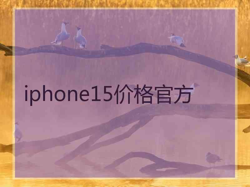 iphone15价格官方