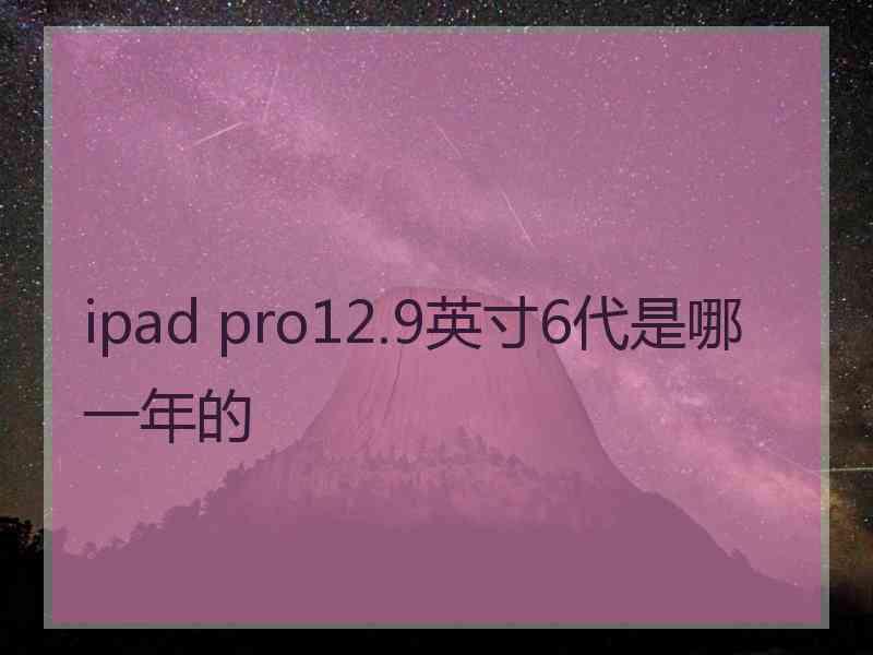 ipad pro12.9英寸6代是哪一年的