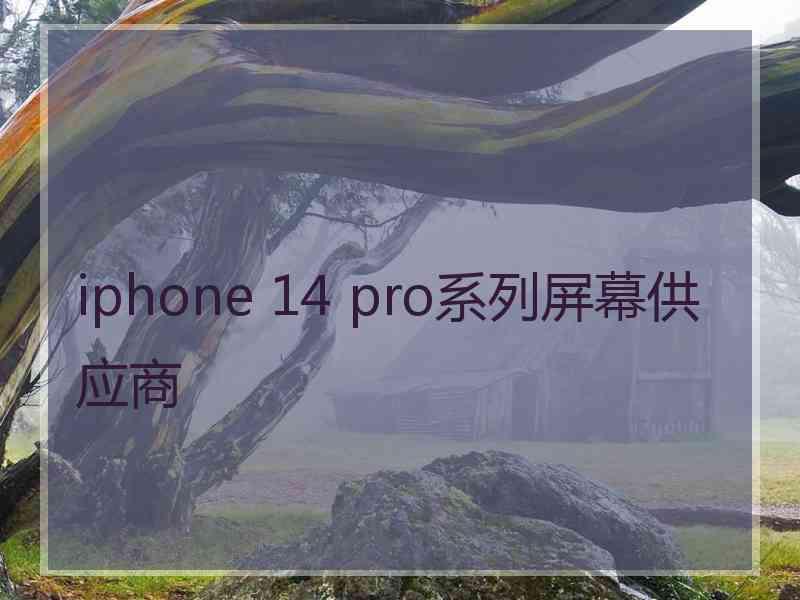 iphone 14 pro系列屏幕供应商