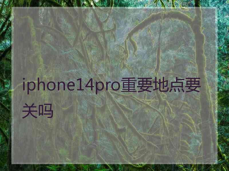 iphone14pro重要地点要关吗