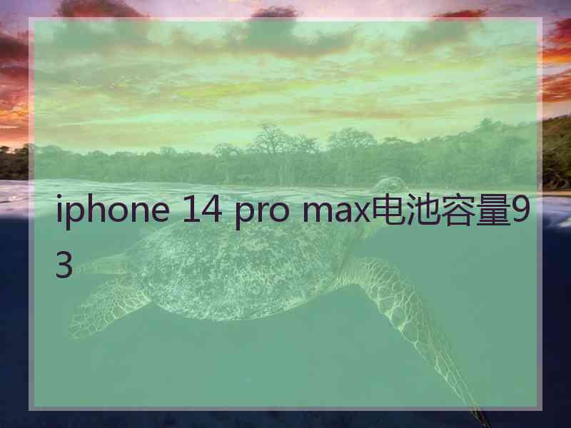 iphone 14 pro max电池容量93