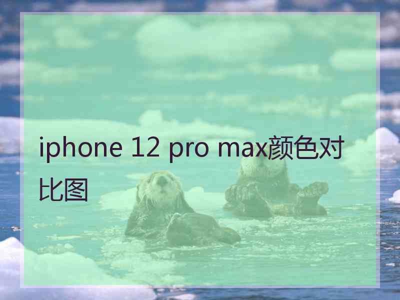 iphone 12 pro max颜色对比图