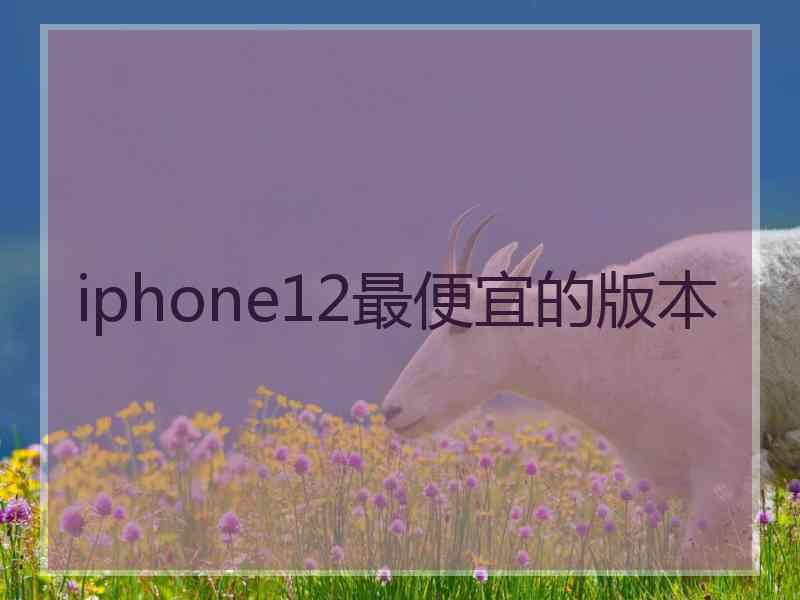 iphone12最便宜的版本