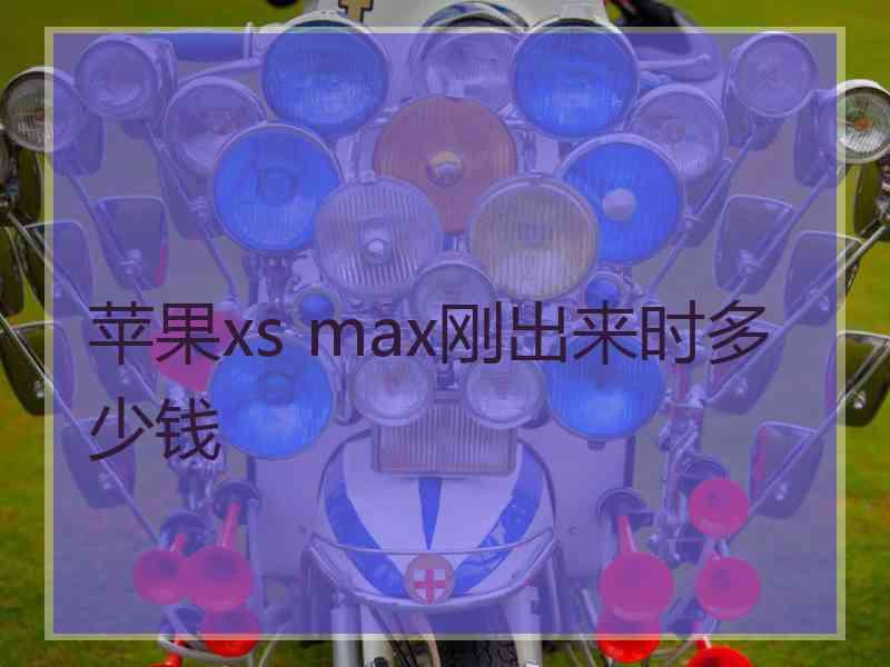 苹果xs max刚出来时多少钱