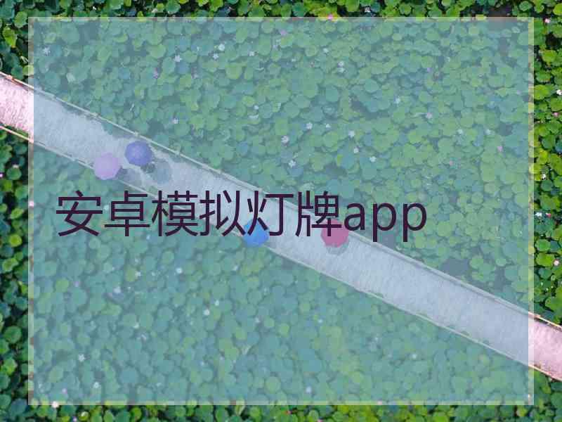 安卓模拟灯牌app