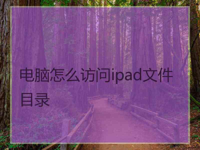 电脑怎么访问ipad文件目录