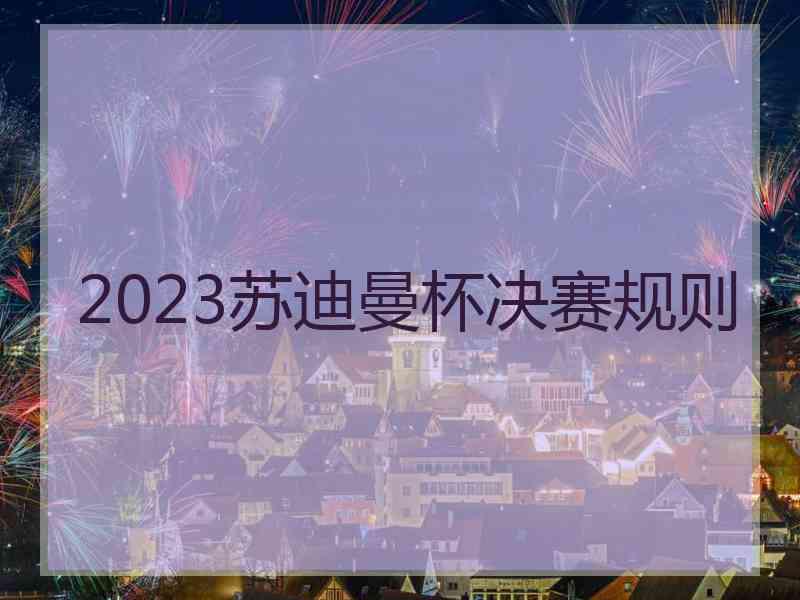 2023苏迪曼杯决赛规则