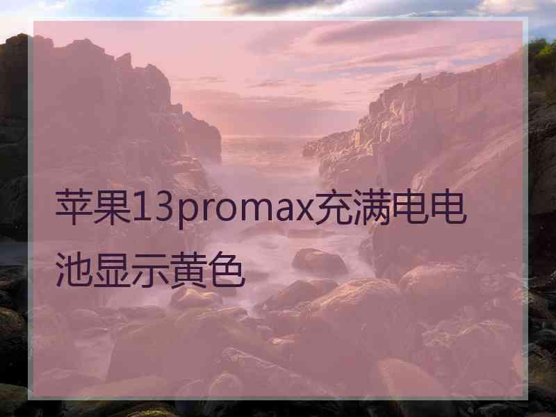 苹果13promax充满电电池显示黄色