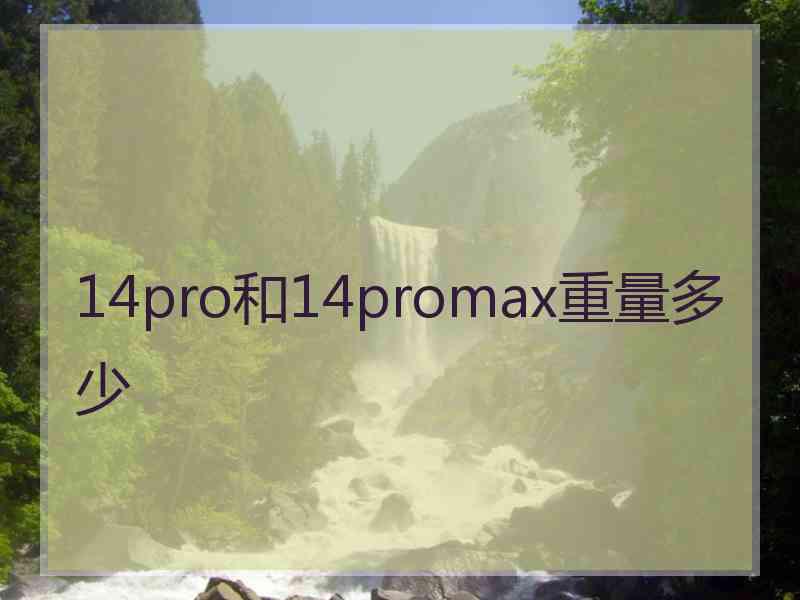 14pro和14promax重量多少