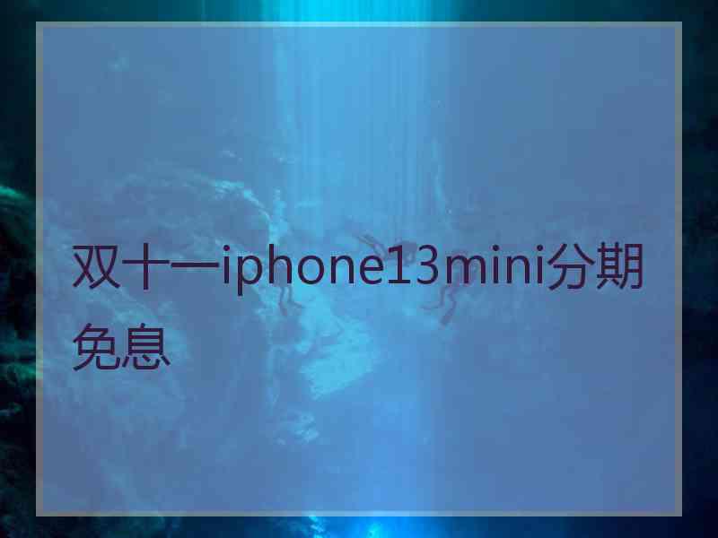 双十一iphone13mini分期免息