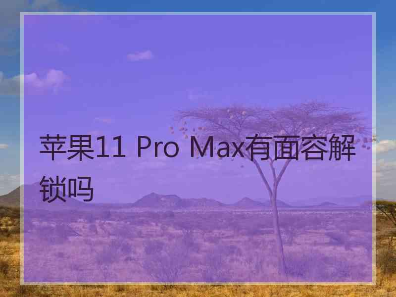 苹果11 Pro Max有面容解锁吗