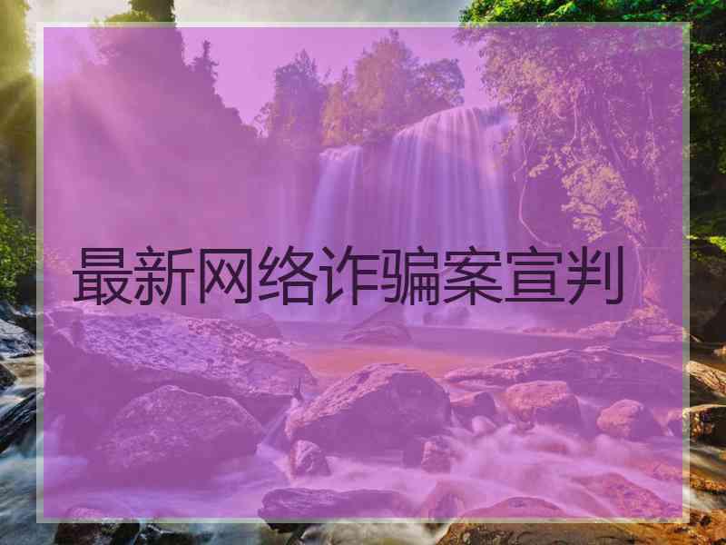 最新网络诈骗案宣判