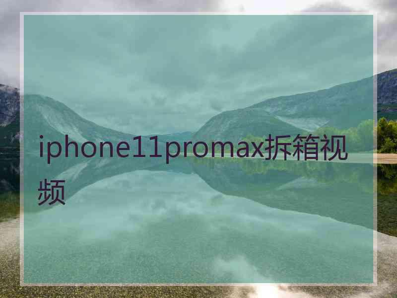 iphone11promax拆箱视频