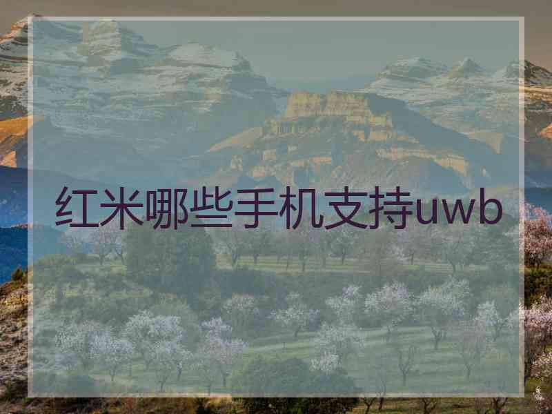 红米哪些手机支持uwb