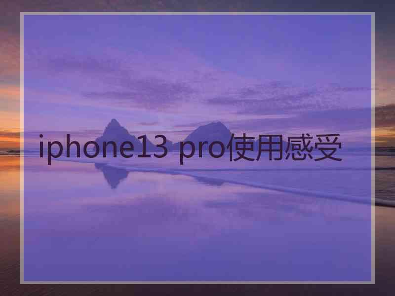 iphone13 pro使用感受