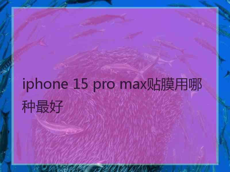 iphone 15 pro max贴膜用哪种最好