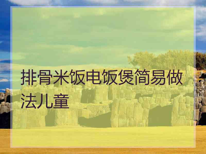 排骨米饭电饭煲简易做法儿童