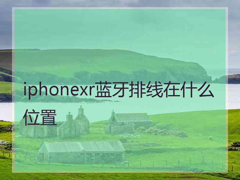 iphonexr蓝牙排线在什么位置