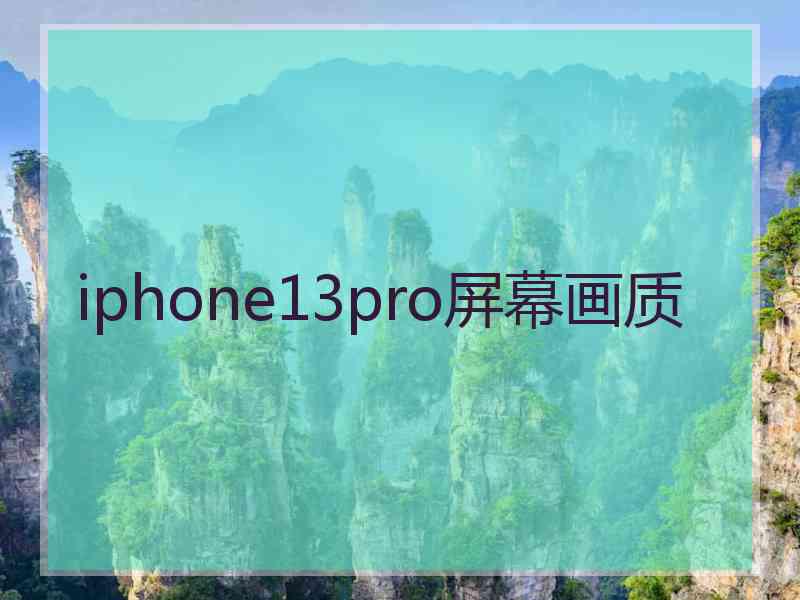 iphone13pro屏幕画质