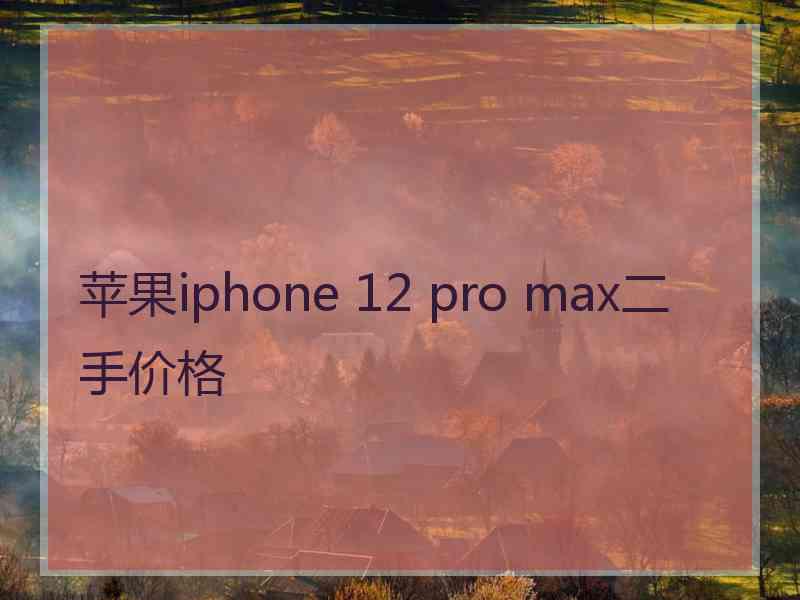 苹果iphone 12 pro max二手价格