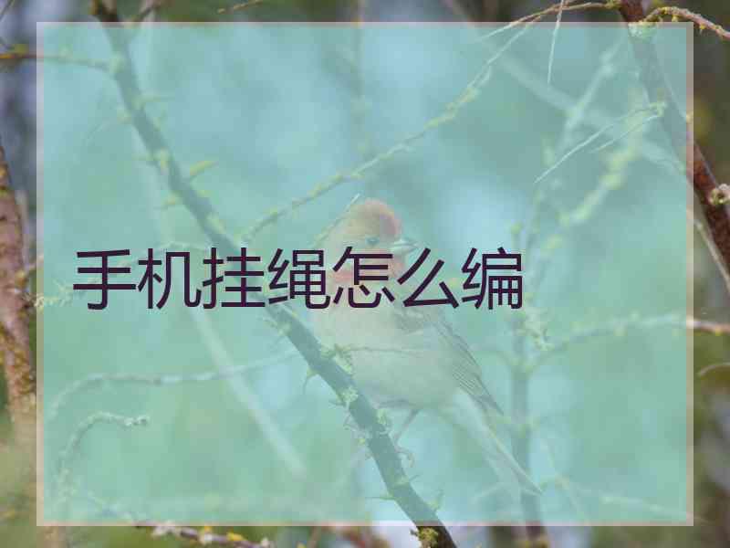 手机挂绳怎么编