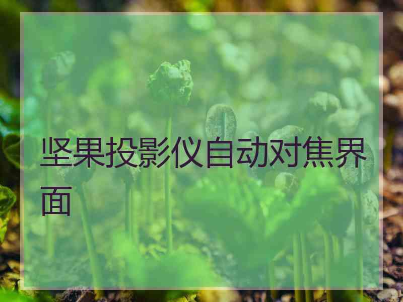 坚果投影仪自动对焦界面