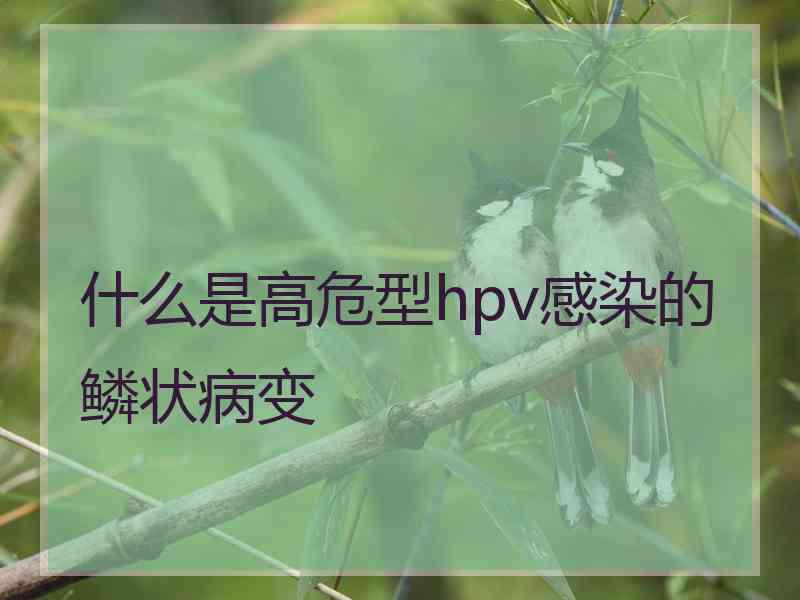 什么是高危型hpv感染的鳞状病变