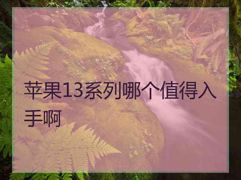 苹果13系列哪个值得入手啊