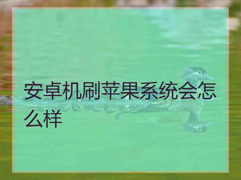 安卓机刷苹果系统会怎么样