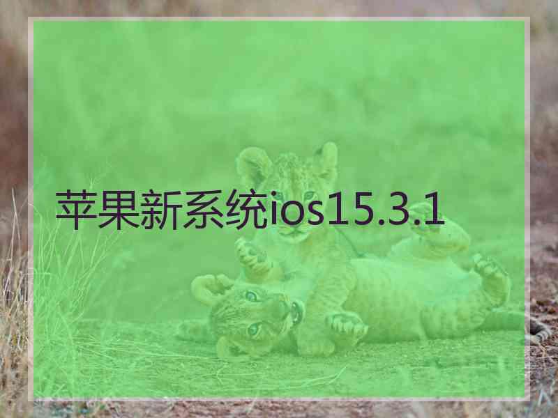 苹果新系统ios15.3.1