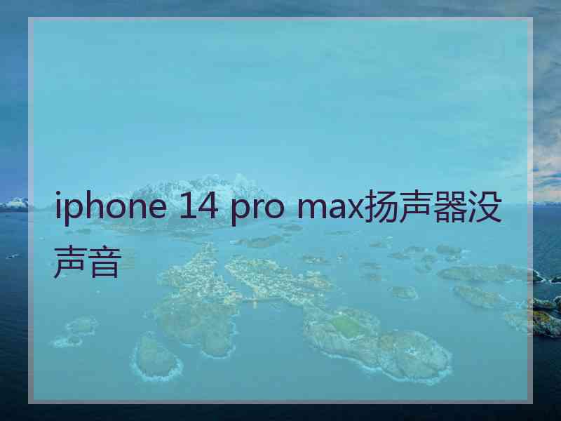 iphone 14 pro max扬声器没声音