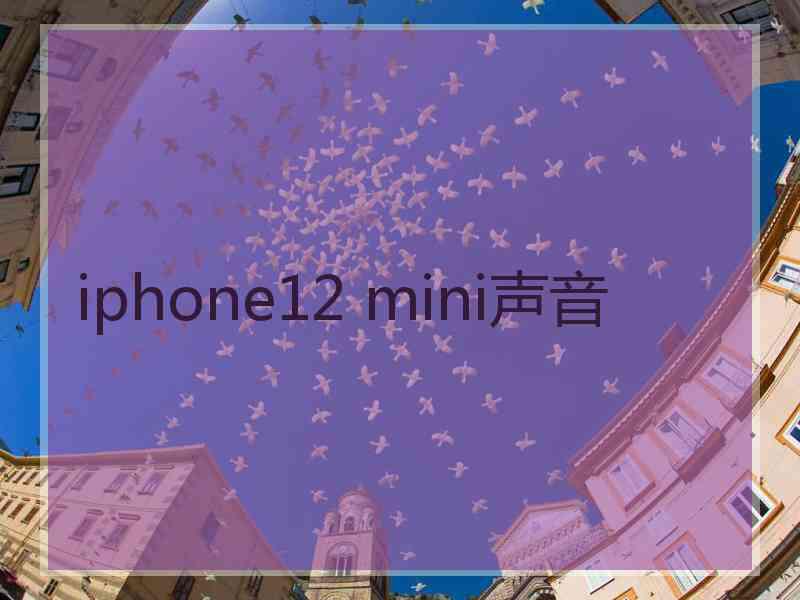 iphone12 mini声音