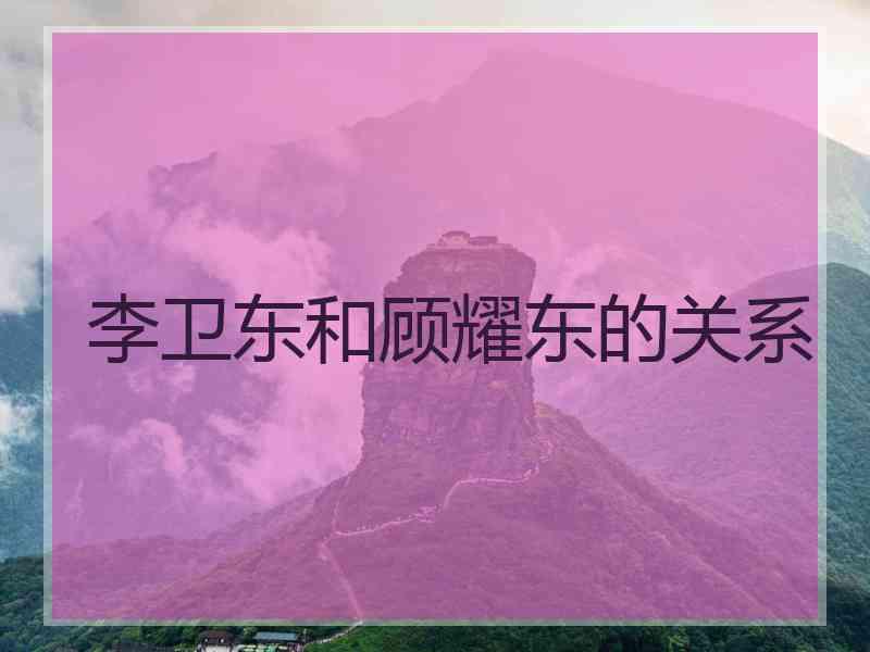 李卫东和顾耀东的关系