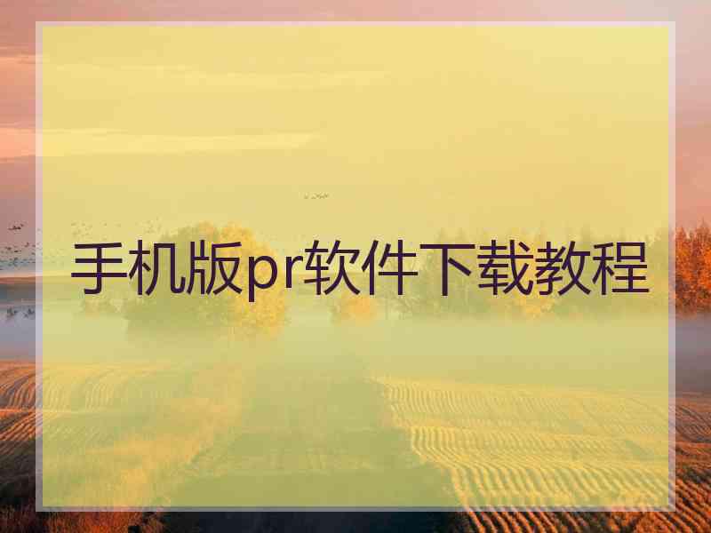 手机版pr软件下载教程