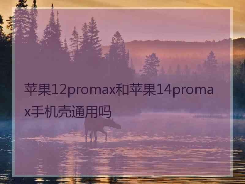 苹果12promax和苹果14promax手机壳通用吗