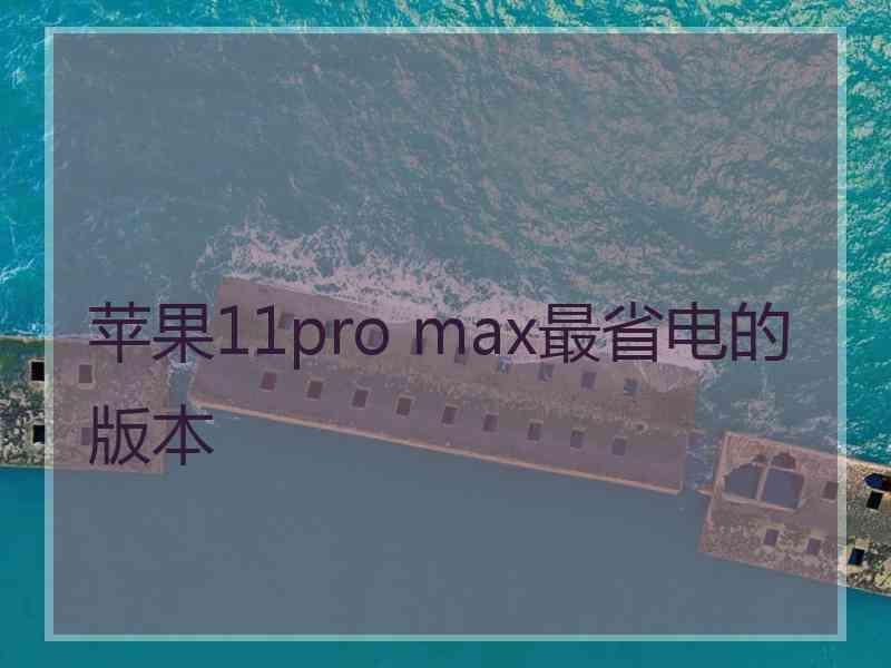 苹果11pro max最省电的版本