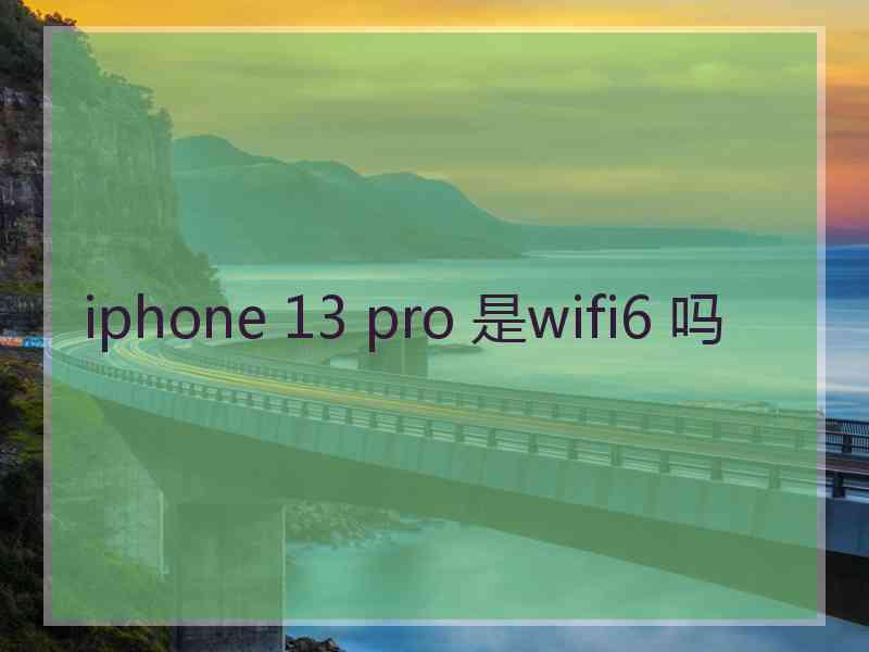 iphone 13 pro 是wifi6 吗