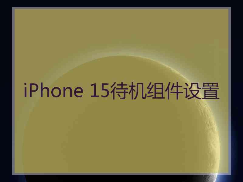 iPhone 15待机组件设置