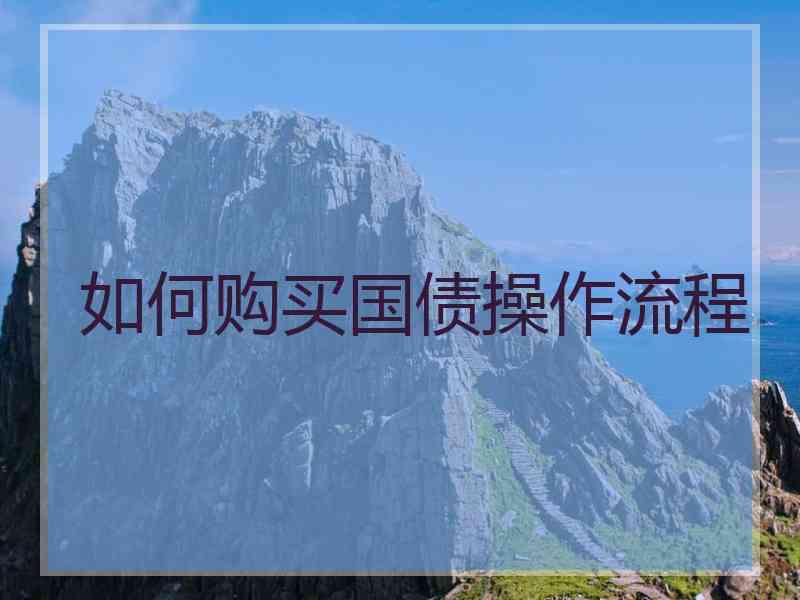 如何购买国债操作流程