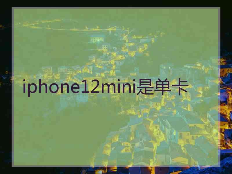 iphone12mini是单卡