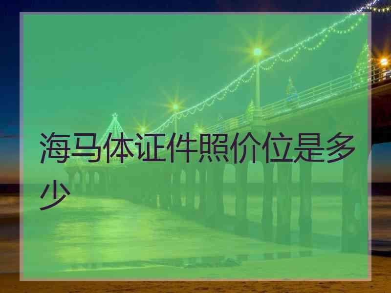 海马体证件照价位是多少