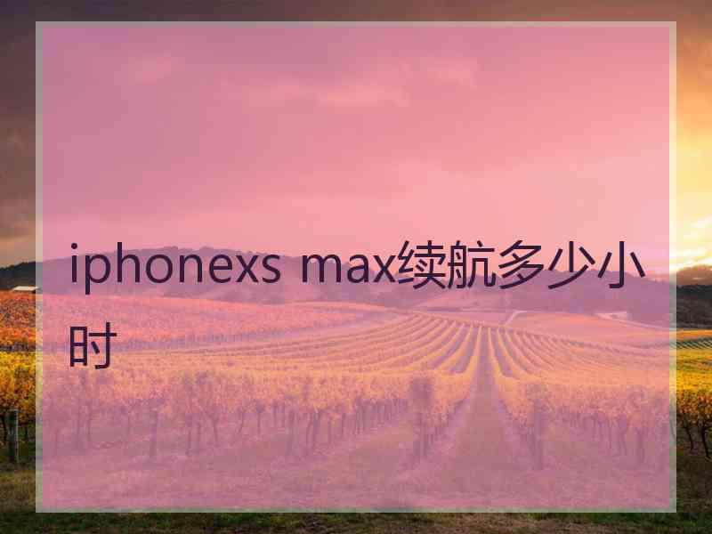 iphonexs max续航多少小时