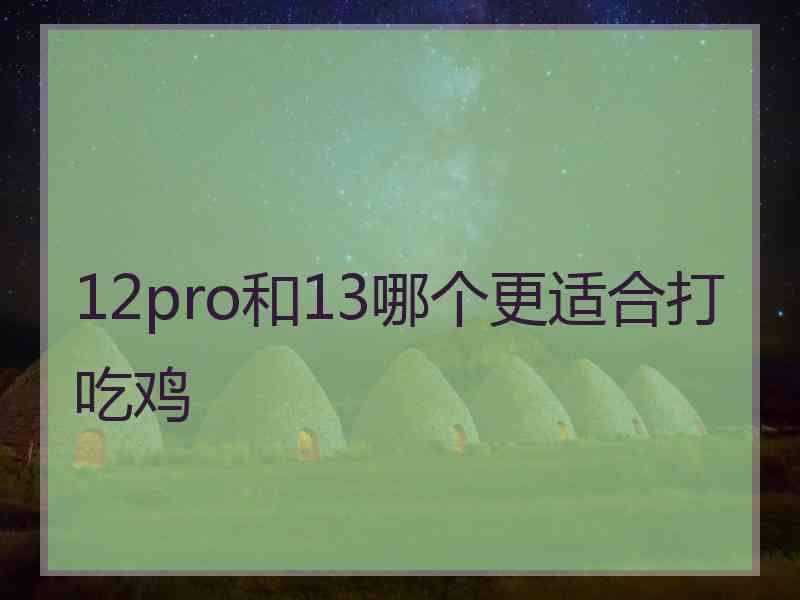 12pro和13哪个更适合打吃鸡