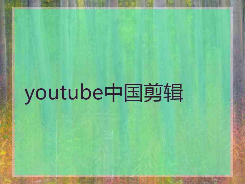 youtube中国剪辑