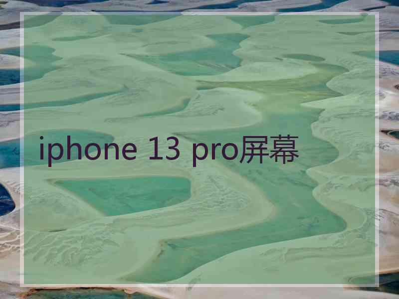 iphone 13 pro屏幕