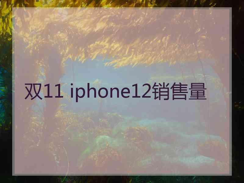 双11 iphone12销售量