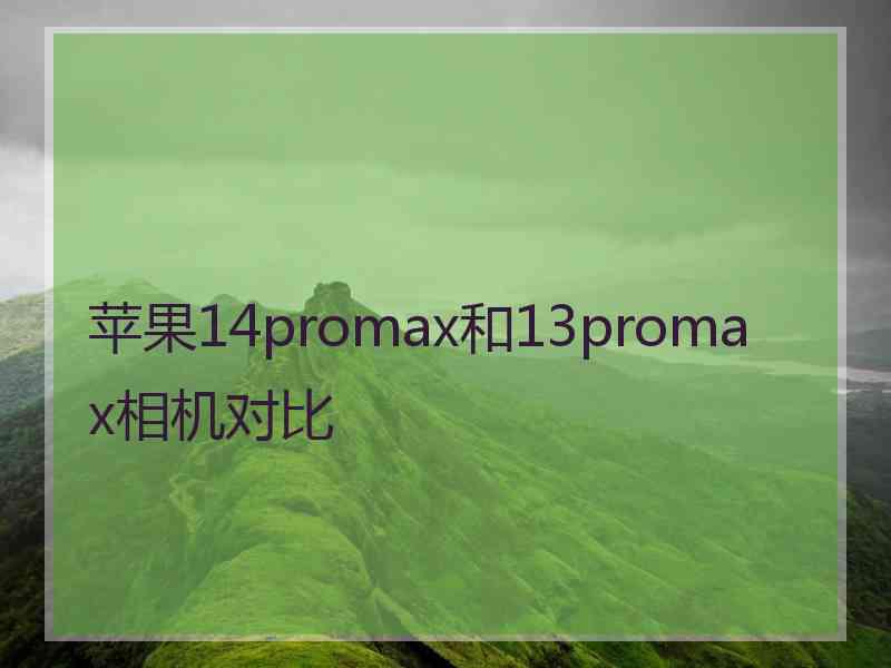 苹果14promax和13promax相机对比