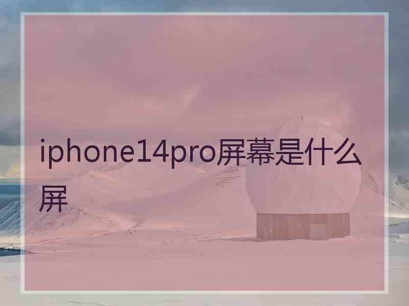 iphone14pro屏幕是什么屏